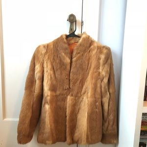 vintage rabbit fur jacket size small